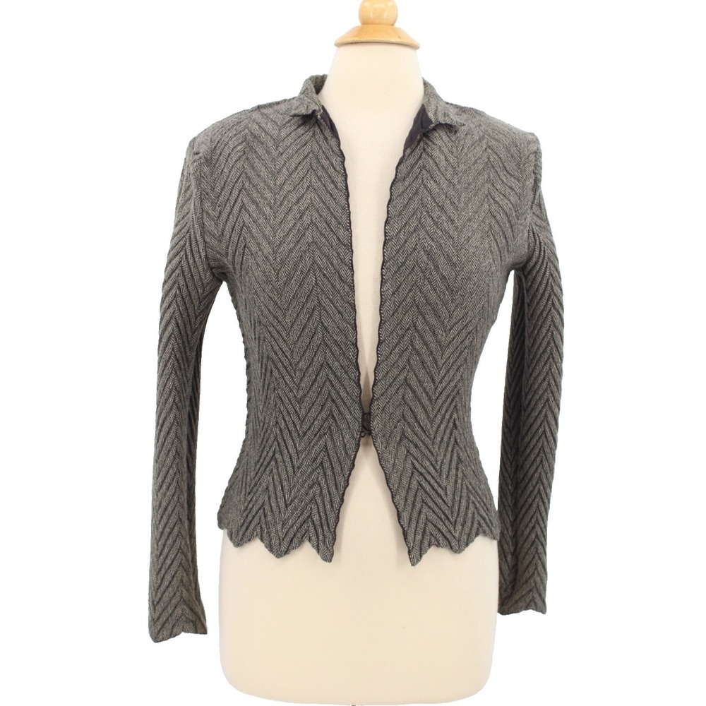 Komarov‎ Cropped Jacket Womens Small Brown Whimsigoth Lagenlook Art to Wear